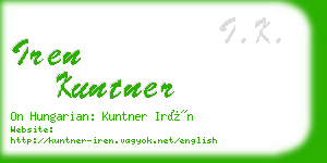 iren kuntner business card